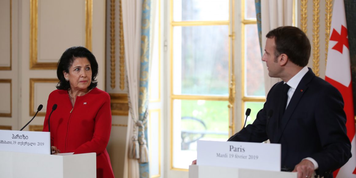 Conférence de presse conjointe de M. Emmanuel Macron, président de France et Mme Salomé Zourabichvili, Présidente de la Géorgie